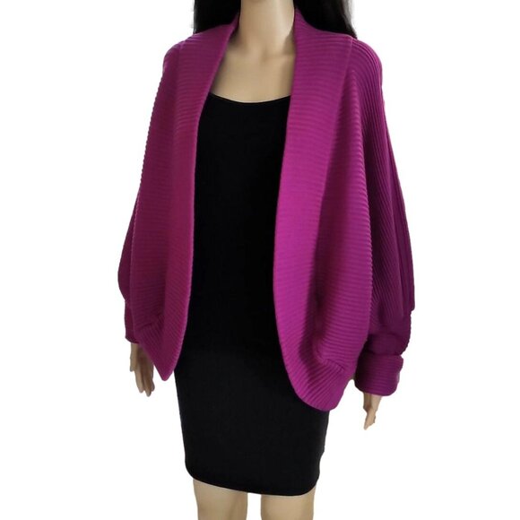 Givenchy Fuchsia Pink Ribbed Cardigan Sweater 4 & 6 - Picture 9 of 12